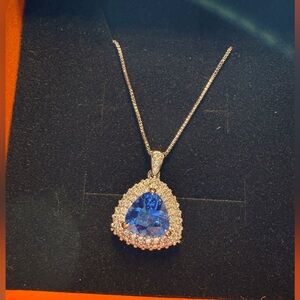 Elegant Blue Gemstone Pendant Necklace